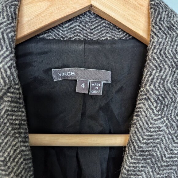 Vince Grey Wool Herringbone Blazer - Picture 3 of 11